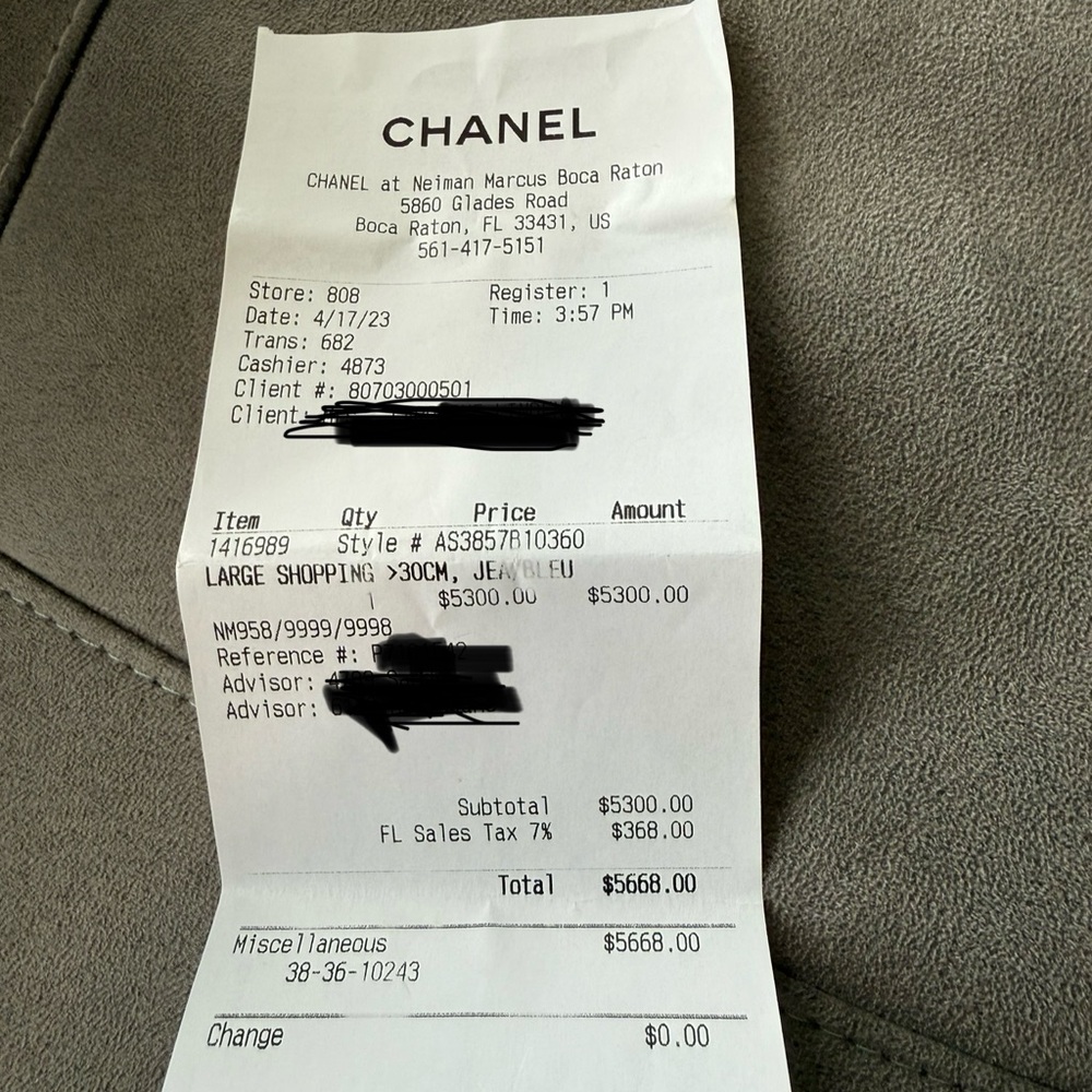 New and Never Used 2 Tone Denim Chanel Shopping tote ( large ) - Picture 13 of 14